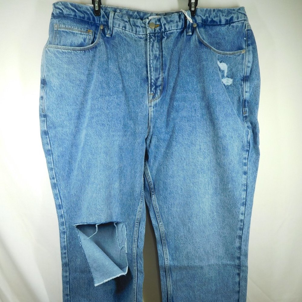 GOOD AMERICAN Women Jeans 18 DISTRESSED RIPPED Denim New
